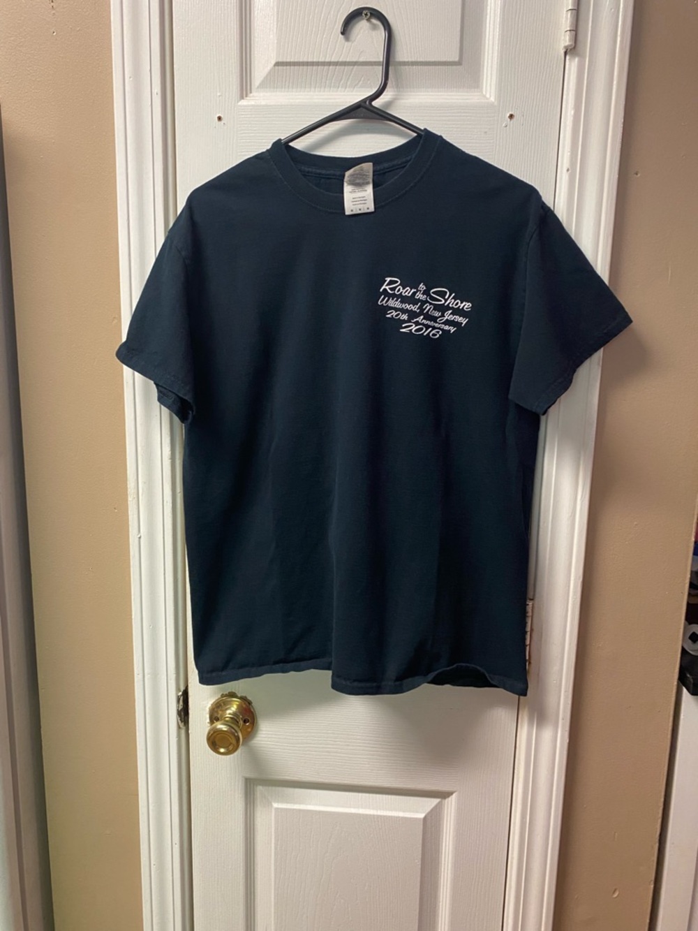 Gildan Black Crewneck Tee with White Script Chest Logo
